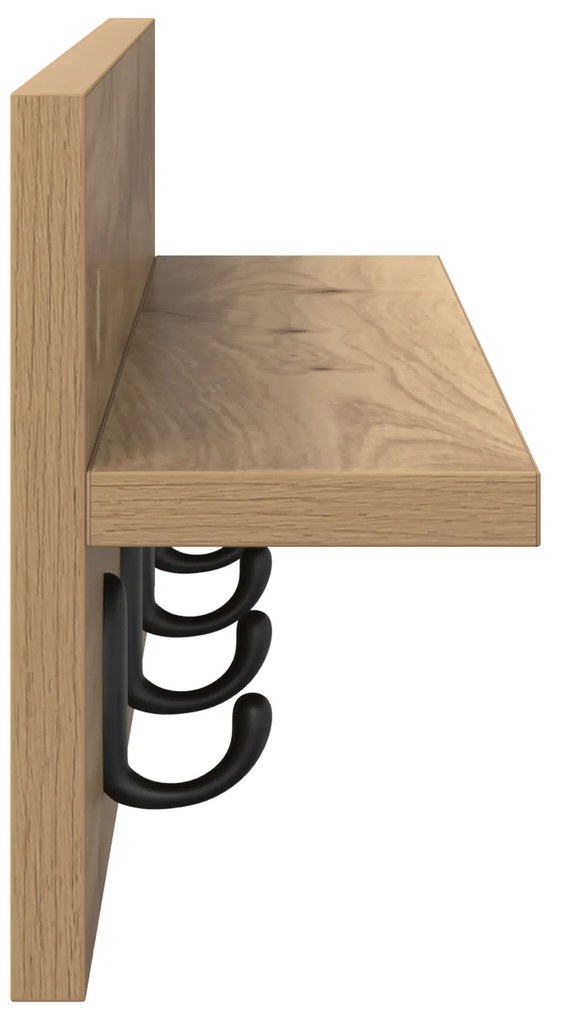 vidaXL Τοίχου Κρεμάστρα με ράφι artisan δρυς 60 x 10.5 x 18 εκ