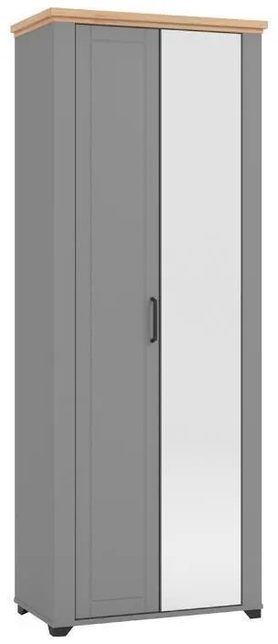 Έπιπλο Εισόδου Valencia P2 OG Γκρί Γραφίτης - Artisan Oak - Γκρί Μάτ 75x41x194,5 εκ. 75x41x194.5 εκ.
