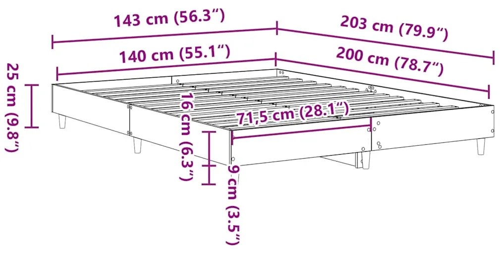 ΠΛΑΙΣΙΟ ΚΡΕΒΑΤΙΟΥ ΧΩΡΙΣ ΣΤΡΩΜΑ 140X200 ΕΚ. ΕΠΕΞΕΡΓΑΣΜΕΝΟ ΞΥΛΟ 3328720