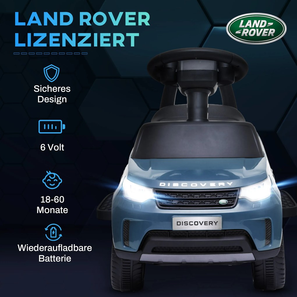 AIYAPLAY Ηλεκτρικό Αυτοκίνητο για Παιδιά 6V, Land Rover, Λειτουργία Οδήγησης/Σπρωξίματος, Προβολείς, Μουσική, Ανοιχτό Μπλε