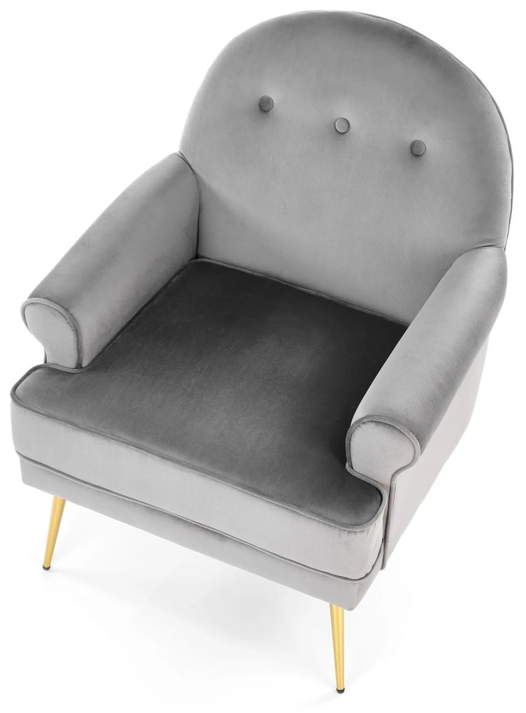 SANTI leisure armchair grey / gold DIOMMI V-CH-SANTI-FOT-POPIELATY