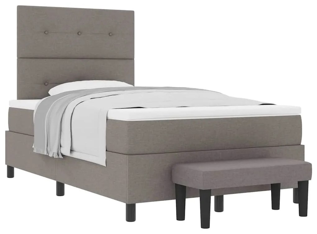 vidaXL Κρεβάτι με ελατήρια με στρώμα Taupe 120 x 190 cm ύφασμα