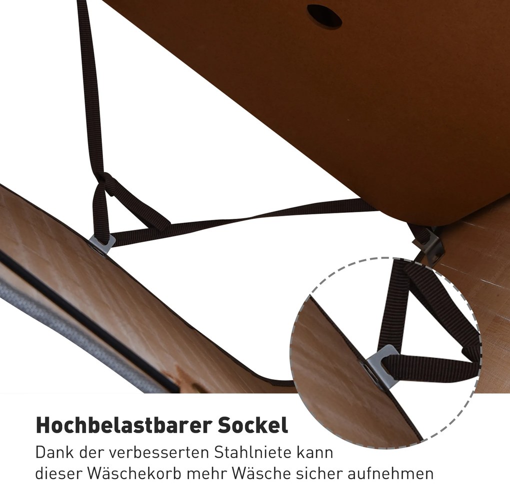 HOMCOM Καλάθι Απλυτων, 70 L Συλλέκτης Απλυτων με Καπάκι, Αφαιρούμενο Εσωτερικό, Κουτί Απλυτων για Μπάνιο, 40 x 30 x 60 cm, Γκρι