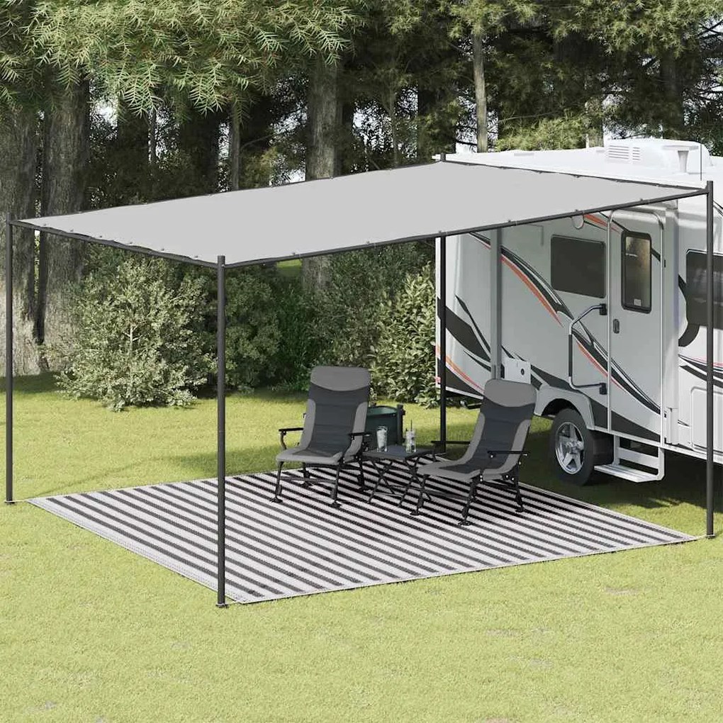 vidaXL Χαλί Σκηνής Ανθρακί / Λευκό 400 x 400 εκ. από HDPE