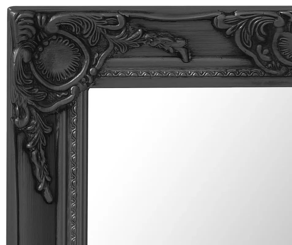 Καθρέφτης Τοίχου με Μπαρόκ Στιλ Μαύρος 50 x 50 εκ. - Μαύρο