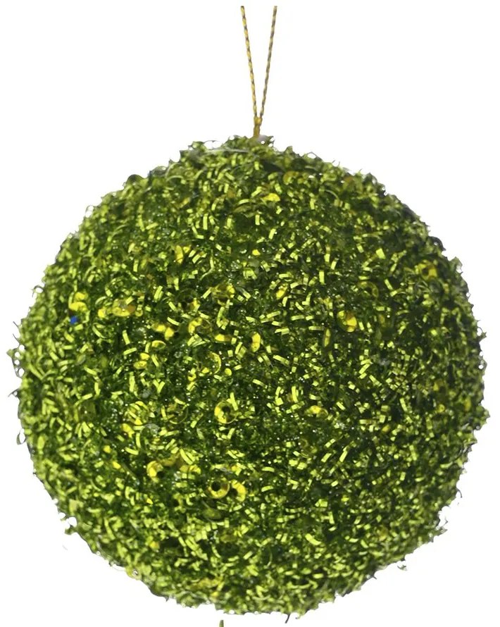 Χριστουγεννιάτικη Μπάλα Polyfoam Λαχανί Glitter 6εκ. iliadis 83486