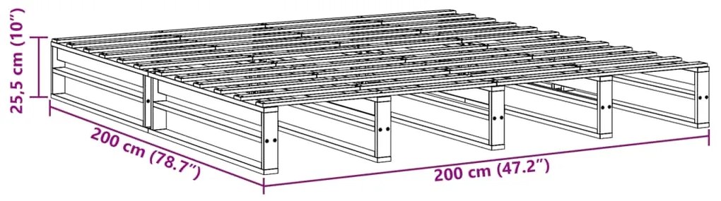 ΣΚΕΛΕΤΟΣ ΚΡΕΒΑΤΙΟΥ ΧΩΡΙΣ ΣΤΡΩΜΑ 200X200 ΕΚ ΜΑΣΙΦ ΞΥΛΟ ΠΕΥΚΟΥ 3302321