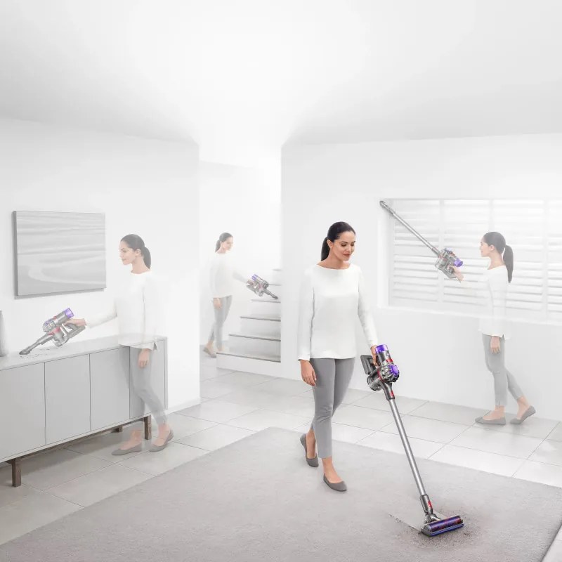 Ηλεκτρική σκούπα όρθιας τοποθέτησης Dyson V8 Advanced 492636-01, 130AW, 540ml, 110000 στροφές/λεπτό, Αυτονομία έως 40 λεπτά, HEPA, Ασήμι/Νικέλιο