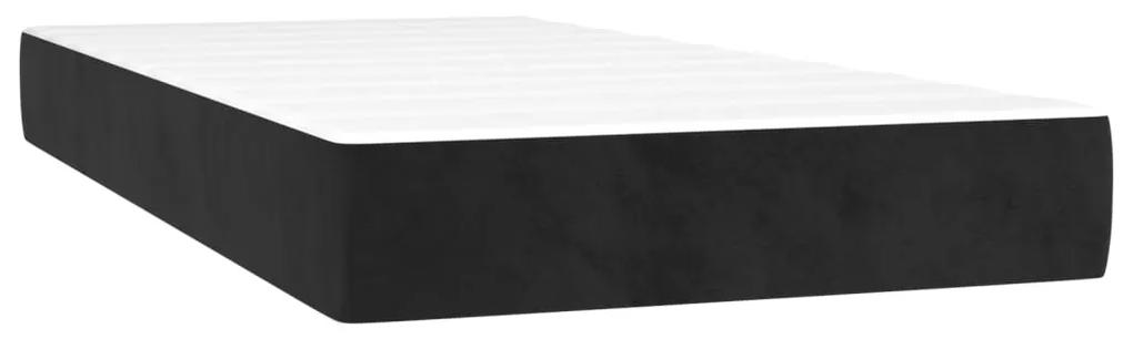 vidaXL Κρεβάτι Boxspring με Στρώμα Μαύρο 90x200 εκ. Βελούδινο