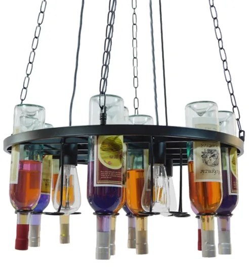 10001139 GloboStar® GLOBOSTAR® VINEYARD 10001139 Vintage Κρεμαστό Φωτιστικό Οροφής με Ντουί 4 x E27 AC 220-240V IP20 - Μαύρο &amp; Διάφανο - Μ60 x Π60 x Υ20cm