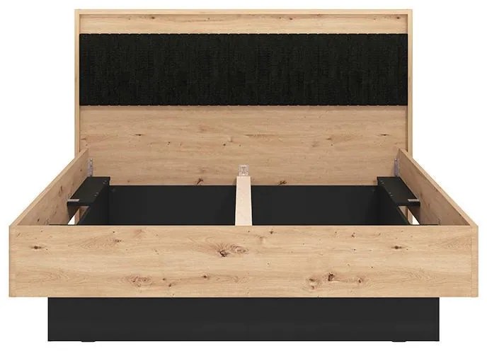 Ξύλινο Κρεβάτι Ascalon 160 Artisan - Μαύρο Γκρί 160x200 εκ. 174x209x115 εκ.
