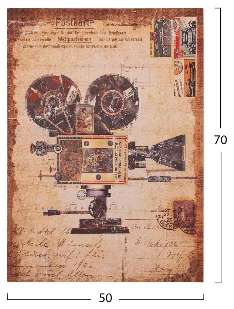 ΠΙΝΑΚΑΣ ΚΑΜΒΑΣ OLD CAMERA HM7153.06 50X70X2.5 εκ.