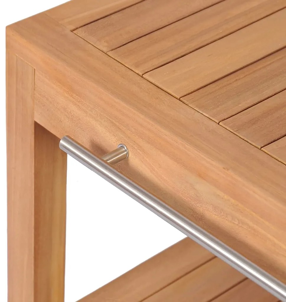 vidaXL Έπιπλο Μπάνιου από Μασίφ Ξύλο Teak με Νιπτήρα Μαύρο Μάρμαρο