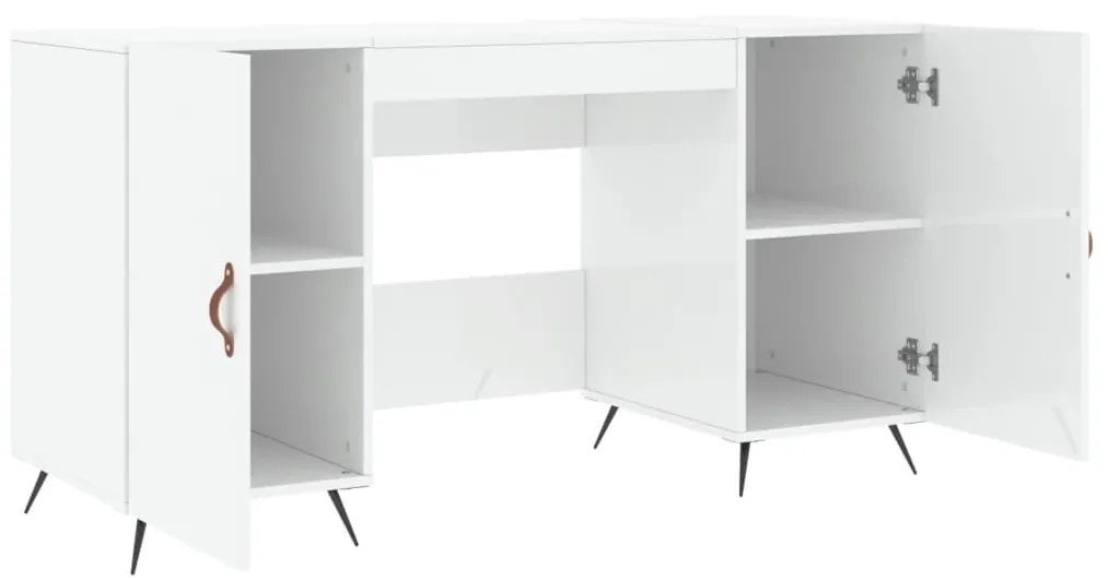 vidaXL Γραφείο Γυαλιστερό Λευκό 140x50x75 εκ. Επεξεργασμένο Ξύλο