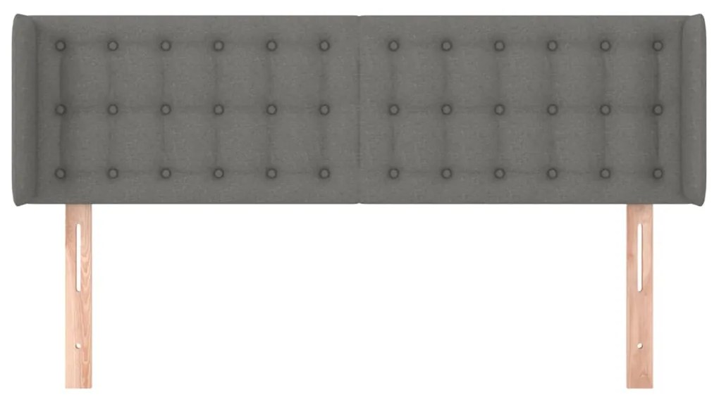 vidaXL Κεφαλάρι με Πτερύγια Σκούρο Γκρι 147x16x78/88 εκ. Υφασμάτινο