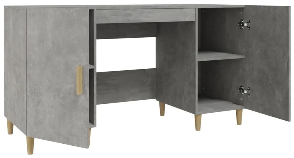 vidaXL Γραφείο Γκρι Σκυροδέματος 140x50x75 εκ. Επεξεργασμένο Ξύλο