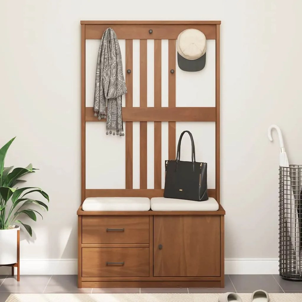 vidaXL Δέντρο χωλ "SANDNES" 87x40x159,5 εκ. Πεύκο μασίφ ξύλο