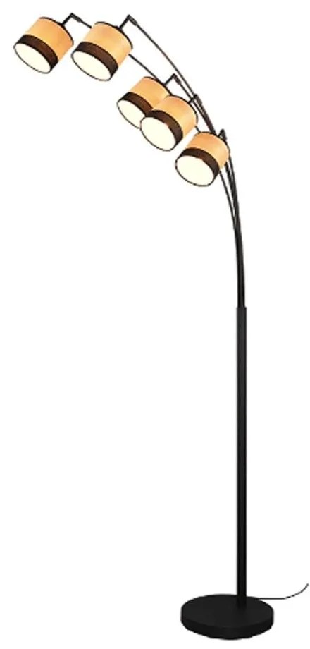 Φωτιστικό Δαπέδου Bolzano R41665032 30x12x200cm 5xE14 10W Black-Beige RL Lighting