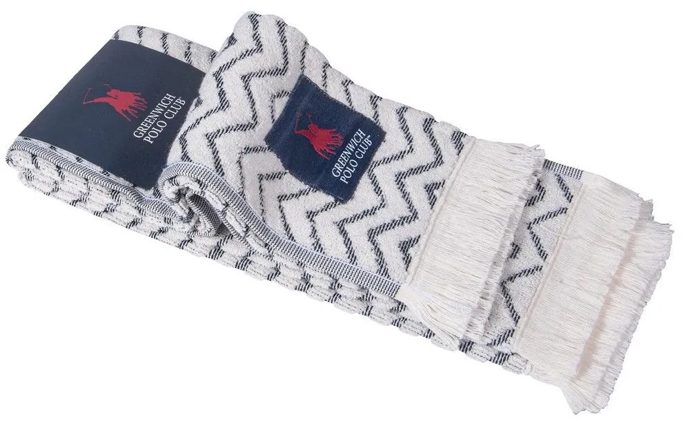 Πετσέτες Κουζίνας 2696 (Σετ 2τμχ) White-Grey Greenwich Polo Club 40x60cm 100% Cotton