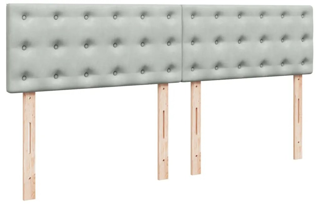 Κρεβάτι Boxspring με Στρώμα Ανοιχτό Γκρι 200x200 εκ. Βελούδινο - Γκρι