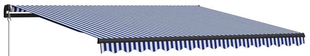 vidaXL Τέντα Συρόμενη Χειροκίνητη Μπλε / Λευκό 450 x 300 εκ.