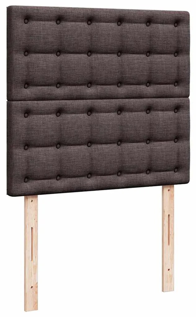 Οθωμανικό κρεβάτι με στρώμα &amp; LEDs Σκούρο καφέ 80x200cm ύφασμα 3314130