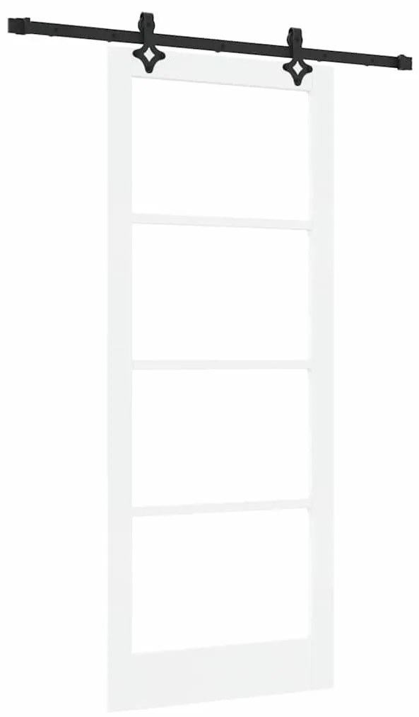 vidaXL Συρόμενη Πόρτα Λευκό 86 x 211 cm Ξύλο και μέταλλο