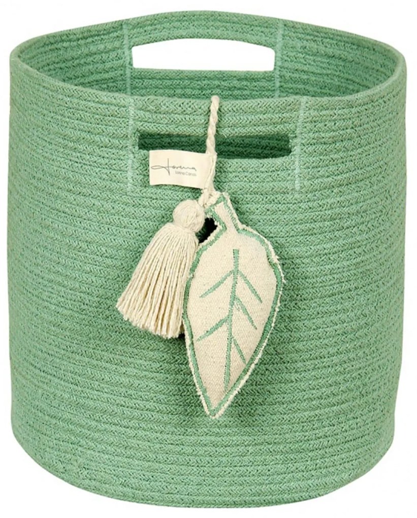 Καλάθι Αποθήκευσης Leaf LOR-BSK-LEAF-GR Green 30X30X30Cm Lorena Canals Cotton