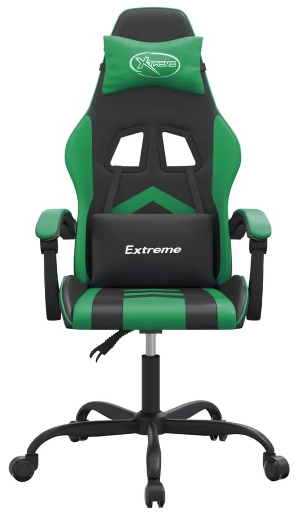 vidaXL Καρέκλα Gaming Μαύρο/πράσινο από Συνθετικό Δέρμα