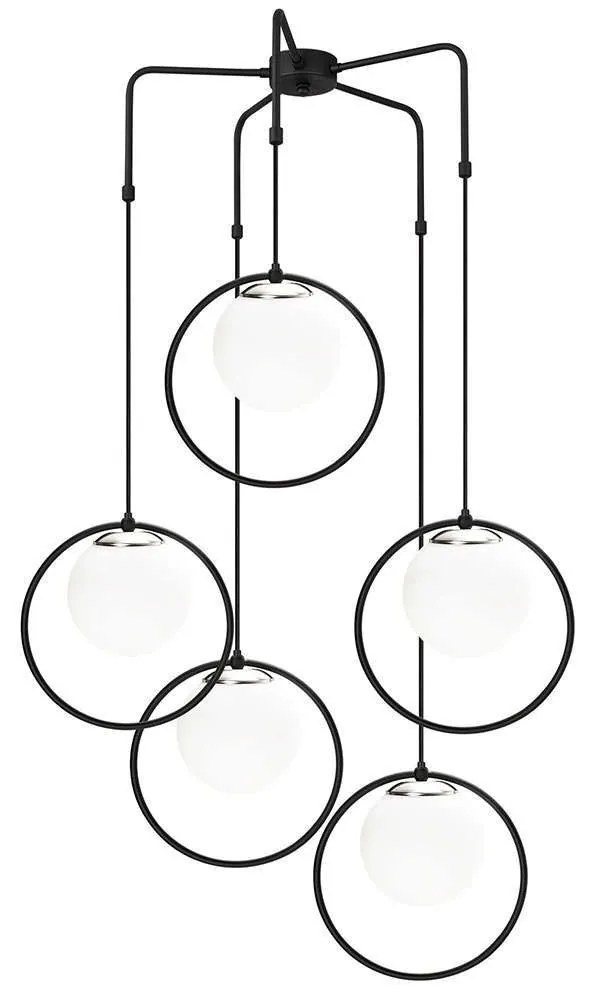 Φωτιστικό Οροφής Dolunay 892OPV1486 Φ74x103cm 5xE27 40W Black-White Opviq