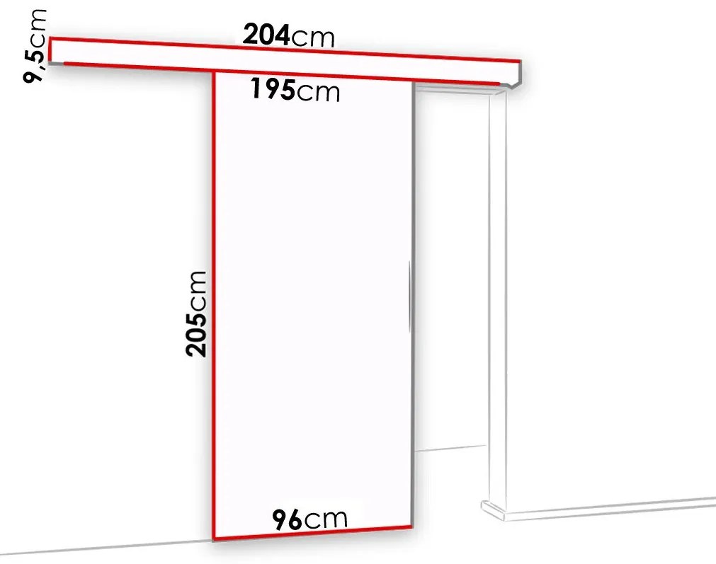 Συρόμενες πόρτες Dover 121, 27 kg, Sonoma οξιά, Μαύρο, Πλαστικοποιημένη μοριοσανίδα, Ανοιχτό καφέ, Αλουμίνιο | Epipla1.gr