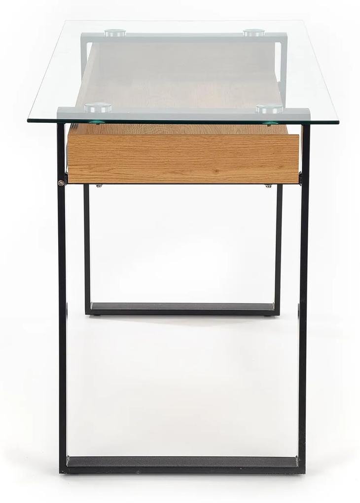 Τραπέζι γραφείου Houston 443, 75x120x60cm, 30 kg, Μαύρο, Χρυσή βελανιδία | Epipla1.gr