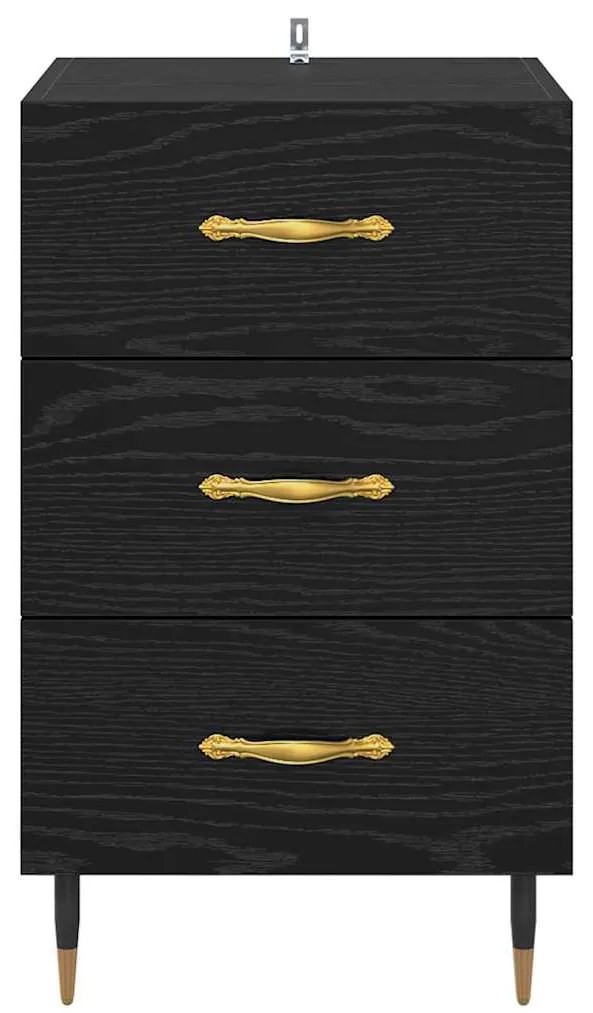 vidaXL Κομοδίνο Μαύρη Οξυά 40 x 40 x 66 εκ. Επεξεργασμένο ξύλο