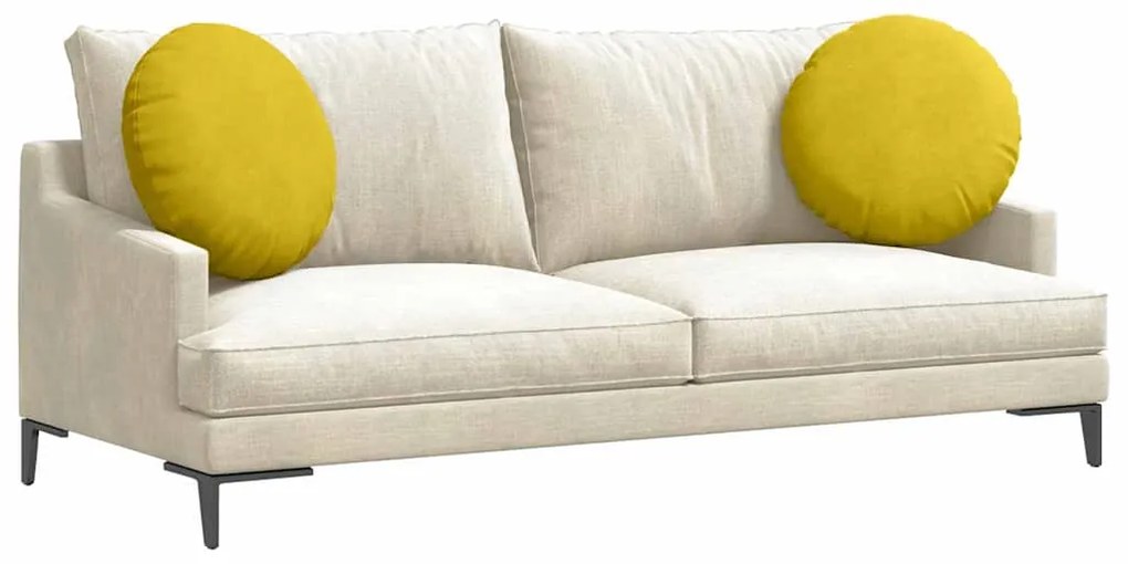 vidaXL Μαξιλάρια καθισμάτων 2 pcs Κίτρινο Ø 40 x 13 εκ. Βελούδο