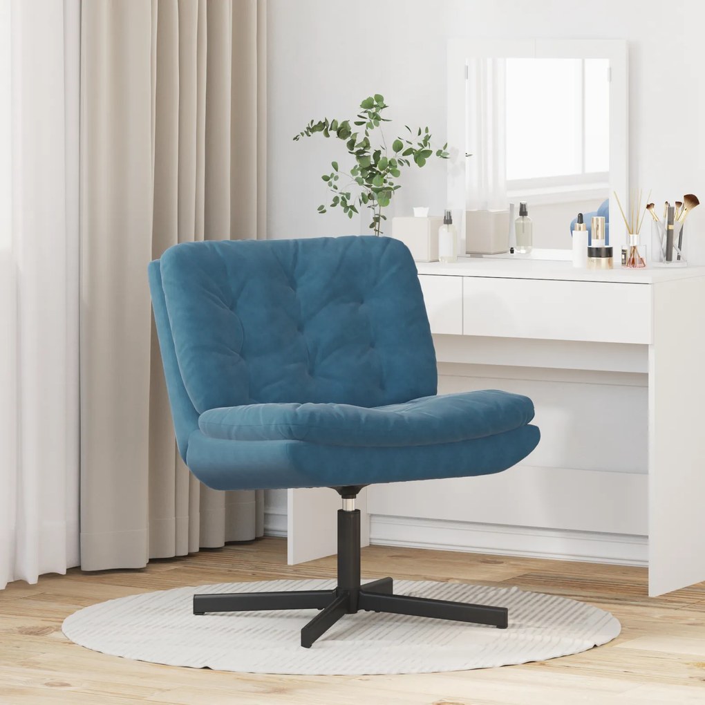 vidaXL Γυριστή Χαλαρωτική Καρέκλα Μπλε 63 x 75 x 76 εκ Βελούδο