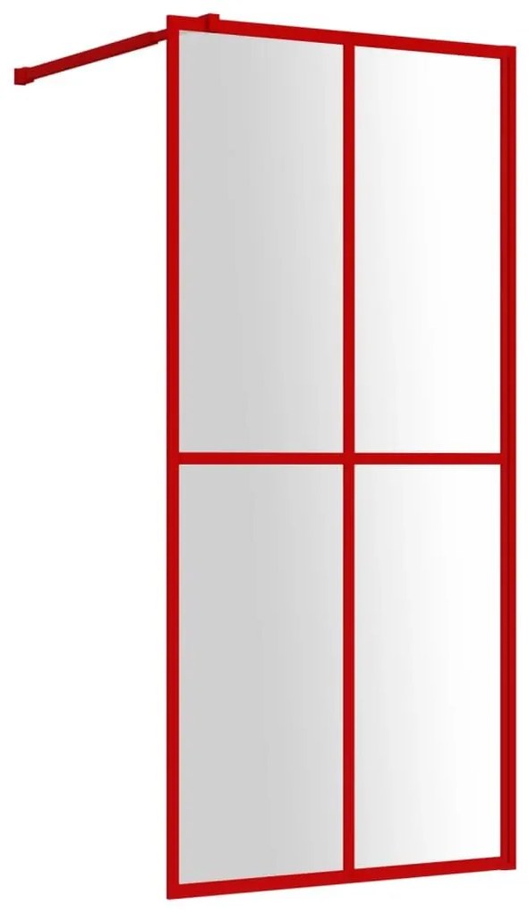 Διαχωριστικό Ντουζιέρας Κόκκινο 80 x 195 εκ. Διαφανές Γυαλί ESG - Κόκκινο