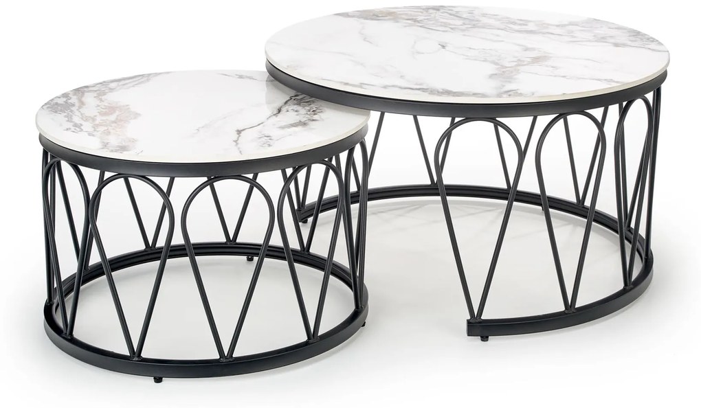 FORMOSA set of 2 coffee tables, white marble DIOMMI V-CH-FORMOSA-LAW