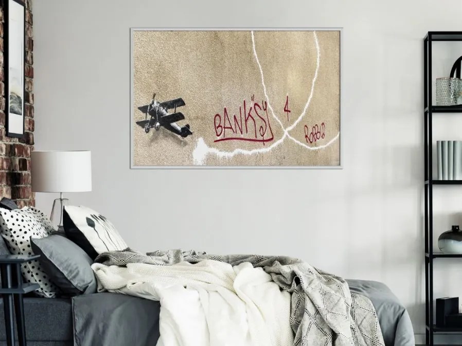 Αφίσα - Banksy: Love Plane - 30x20 - Χρυσό - Με πασπαρτού