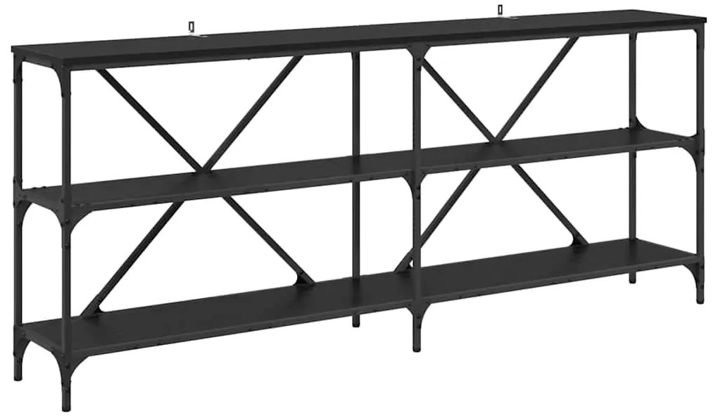 vidaXL Τραπέζι κονσόλας Μαύρη Οξυά 180 x 30 x 75 εκ Επεξεργασμένο ξύλο
