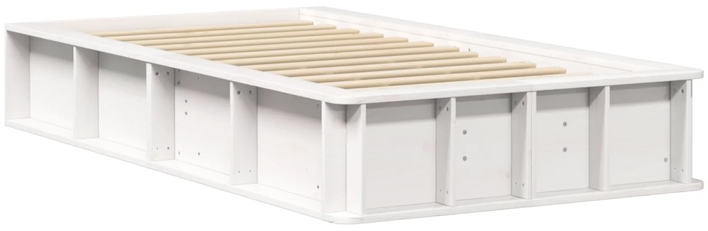 vidaXL Σκελετός Κρεβατιού με αποθήκευση Λευκό 90 x 190 cm ξύλο