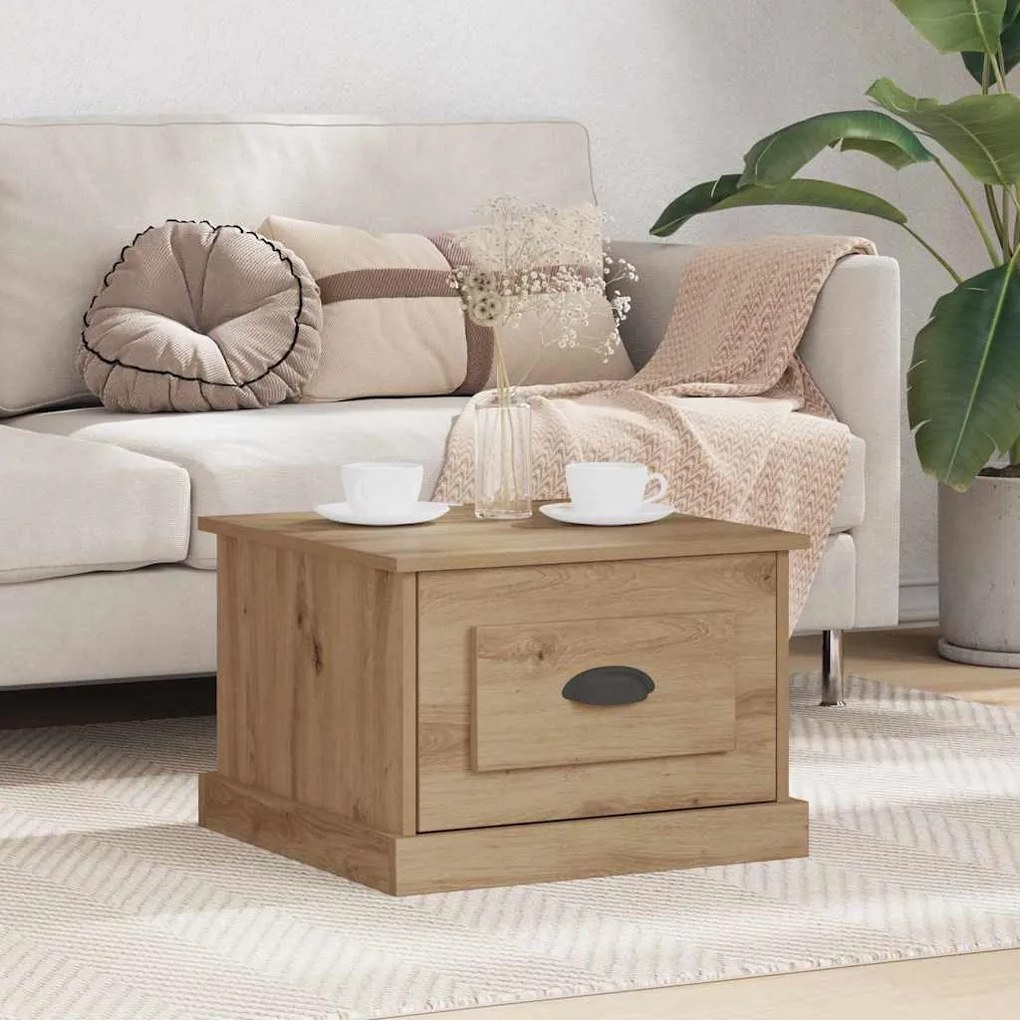 vidaXL Τραπεζάκι σαλονιού with Drawer artisan δρυς 50 x 50 x 35 cm
