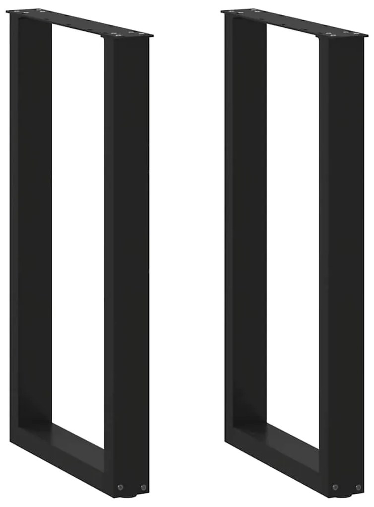 vidaXL Πόδια Τραπεζιού Μπαρ σε Σχήμα U, 2 τεμ. Μαύρα, Ατσάλι 40x(90-91) εκ.