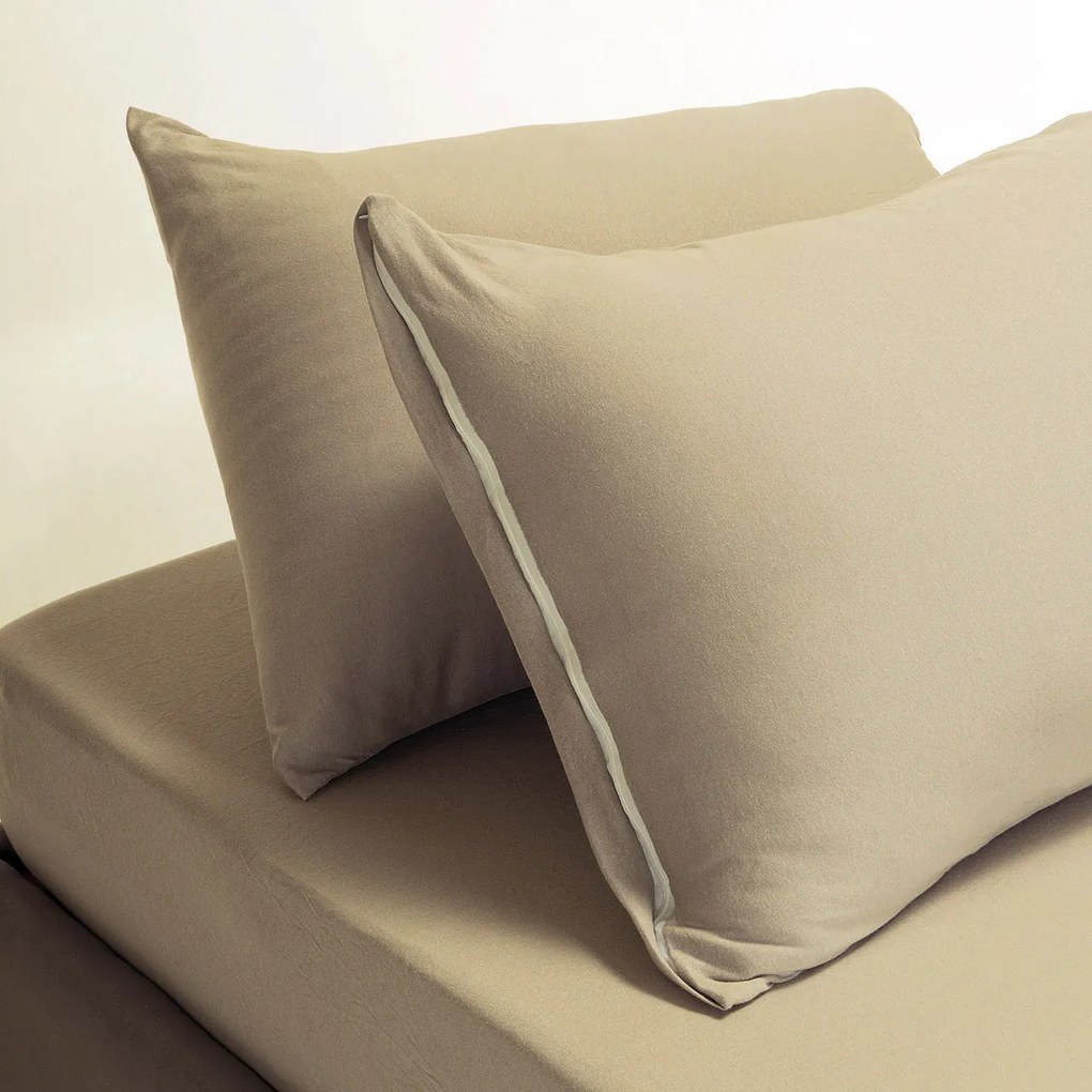 Σεντόνι King Size Με Λάστιχο + Μαξιλαροθήκες (Σετ) Melinen Jersey Beige