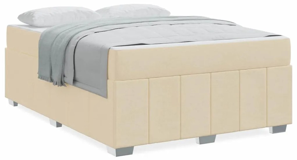 vidaXL Σκελετός Κρεβατιού Κρεμ 140 x 200 cm ύφασμα