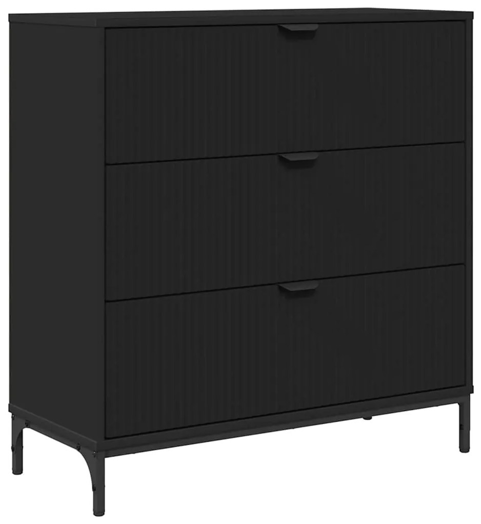 vidaXL Πλαϊνό γραφείο Μαύρο 79.5 x 33 x 82 εκ Επεξεργασμένο ξύλο