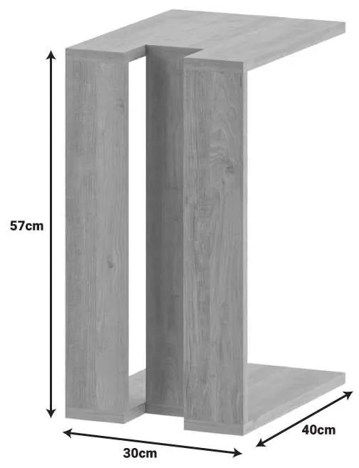 Βοηθητικό τραπέζι Muju pakoworld σε μόκα απόχρωση 40x30x57εκ