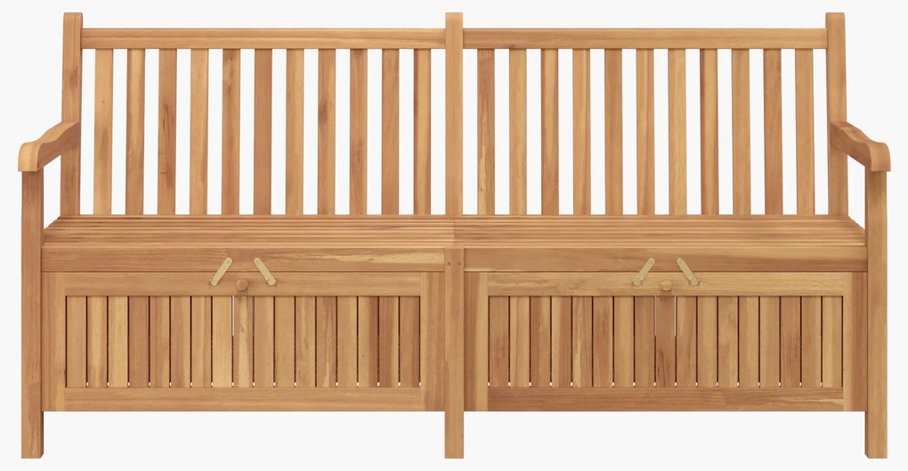vidaXL Πάγκος Αποθήκευσης Κήπου Καφέ 228 x 60 x 90 εκ Μασίφ ξύλο teak