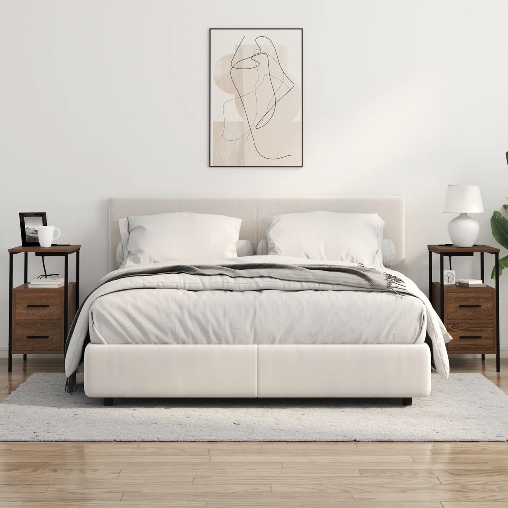 vidaXL Κομοδίνο Καφέ δρυς 30 x 48 x 61 εκ Επεξεργασμένο ξύλο