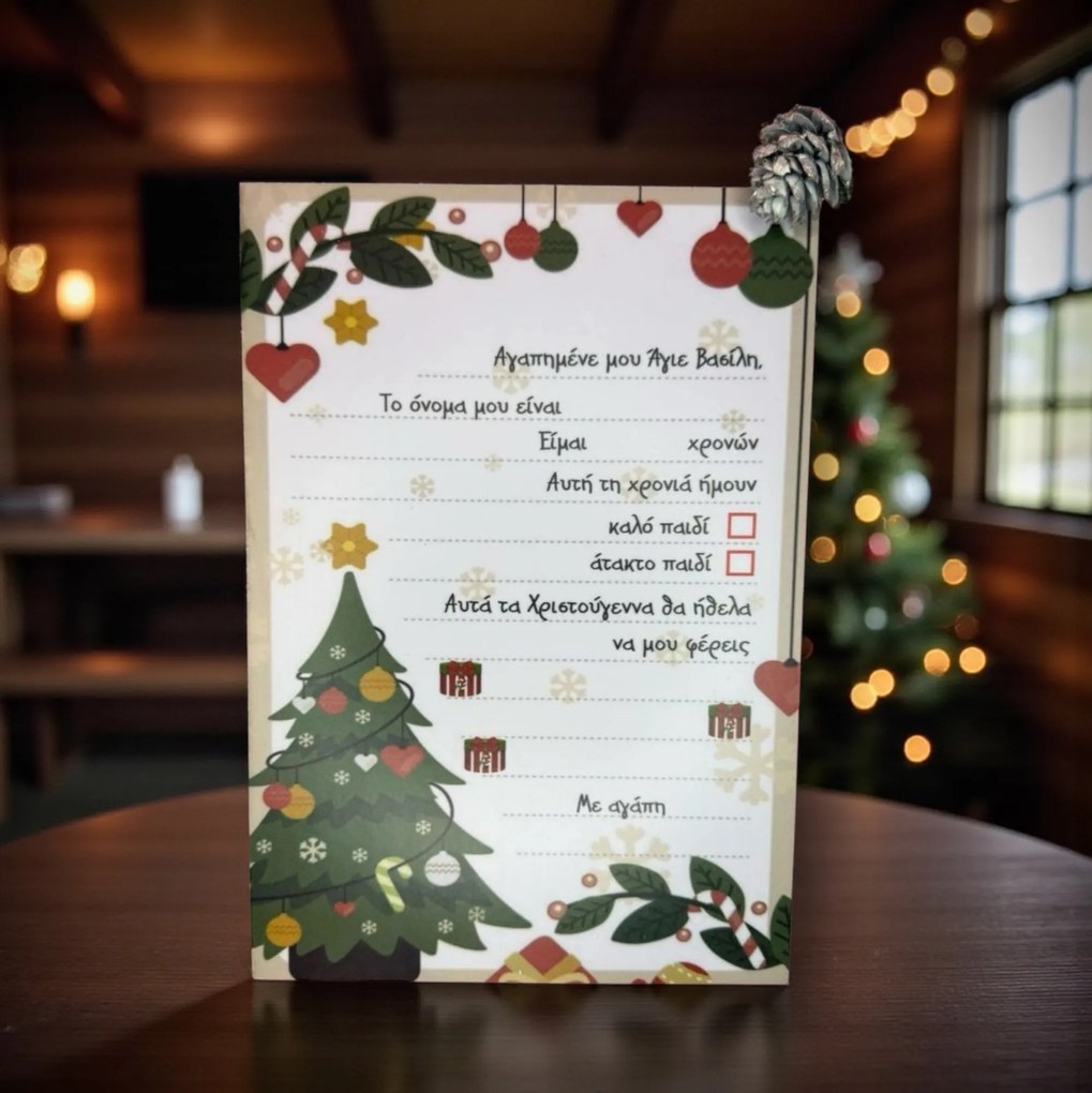 Πλακέτα - γράμμα για τον Άγιο Βασίλη μικρό ν2