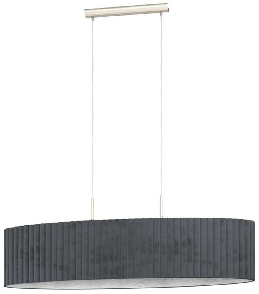 Φωτιστικό Οροφής - Ράγα 39773 Tamaresco E27/2 Nickel Satin-Grey Eglo Metal, Fabric